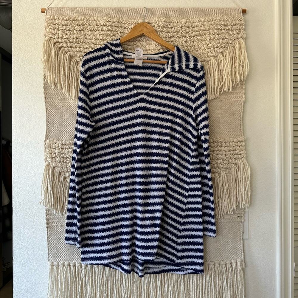 La Blanca Slouchy Hooded Sweater Cover Up